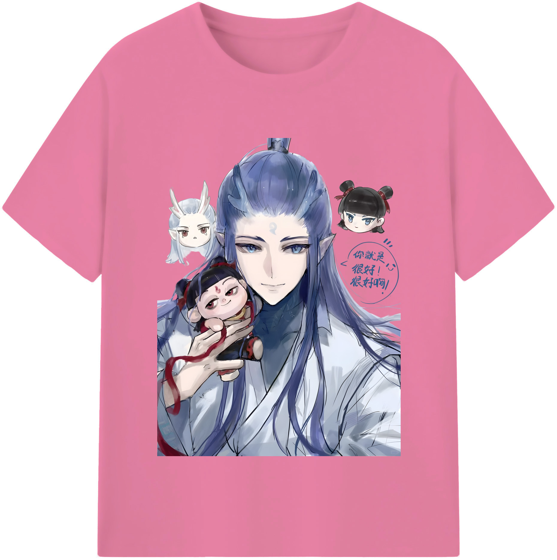 （画像用） Ne Zha 2 ナタ 魔童の大暴れ 綿100％半袖Tシャツ（フロントプリント）